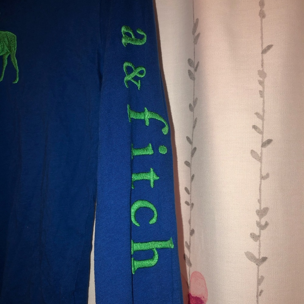 A blue long sleeve shirt